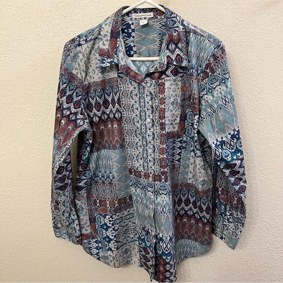 Coldwater Creek Western Style Long Sleeve Blouse Size Medium - Picture 1 of 5